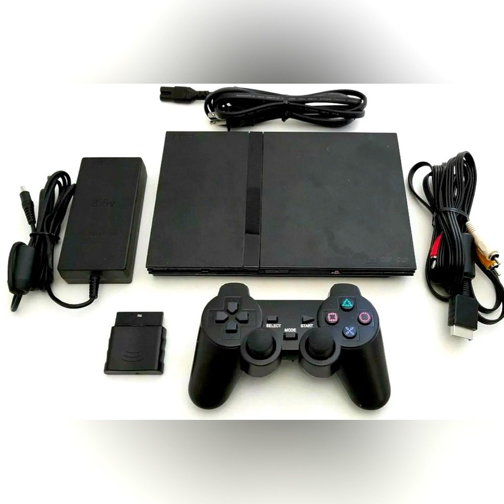 SONY PS2 SLIM VIDEO GAME SYSTEM - GAMING BUNDLE CONSOLE SET PLAYSTATION2! 10/10
